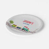 Niedliche graue urbane Traffic Kinderpartei Pappteller (Schrägansicht)