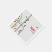 Niedliche graue urbane Traffic Kinderpartei Serviette (Ecke)