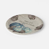 Niedliche graue Wood Herbstfallen Blaupumpenpapier Pappteller (Schrägansicht)