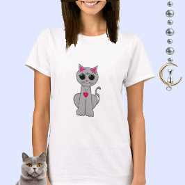 Niedliche Graukatze T-Shirt