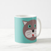 Niedliche Graukatzengesicht Tasse (VorderseiteRechts)