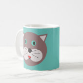 Niedliche Graukatzengesicht Tasse (Vorderseite Links)