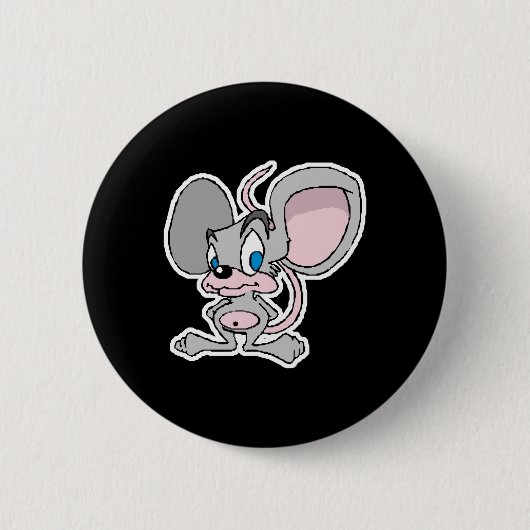 niedliche Graumaus Button (Vorderseite)