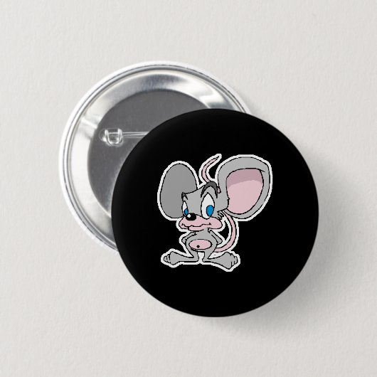 niedliche Graumaus Button (Vorne & Hinten)