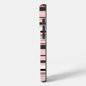 Niedliche graurosa Streifen Case-Mate iPhone Hülle (Rückseite / Links)