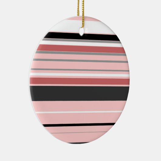 Niedliche graurosa Streifen Keramik Ornament (Rechts)