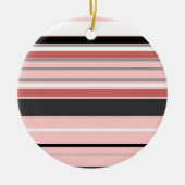 Niedliche graurosa Streifen Keramik Ornament (Vorne)