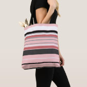 Niedliche graurosa Streifen Tasche (Von Nahem)