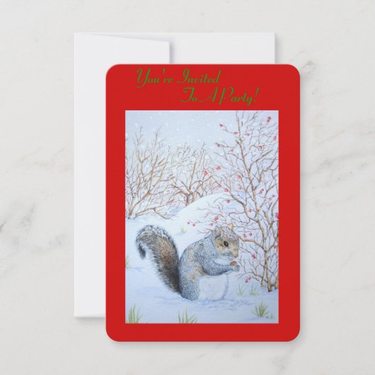 niedliche Grauschnee-Szene Einladung (Vorderseite)