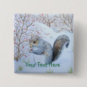 niedliche Grauschnee-Szene Wildlife Art Button (Vorderseite)