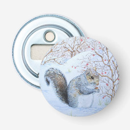 niedliche Grauschnee-Szene Wildlife Art Flaschenöffner