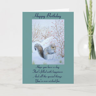 niedliche Grauschnee-Szene Wildlife Art Karte