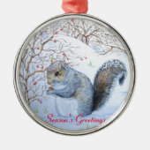 niedliche Grauschnee-Szene Wildlife Art Ornament Aus Metall (Vorne)