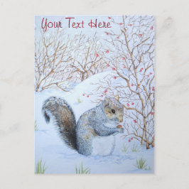 niedliche Grauschnee-Szene Wildlife Art Postkarte