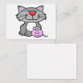 Niedliche Gray Cat Sympathy Card Mitteilungskarte (Vorne/Hinten)