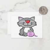 Niedliche Gray Cat Sympathy Card Mitteilungskarte (Vorderseite/Rückseite Beispiel)