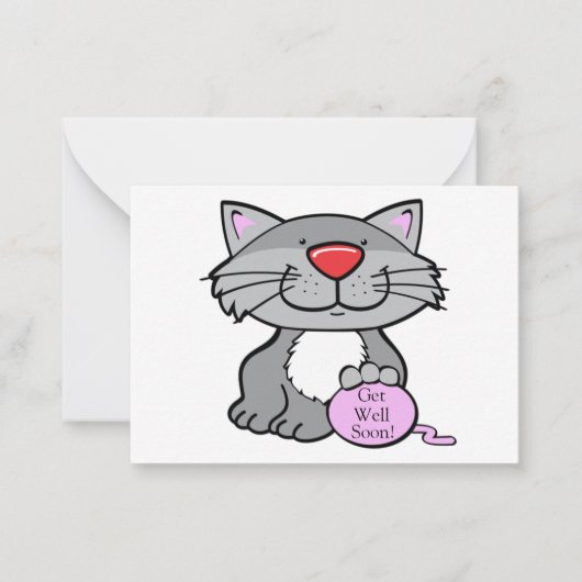 Niedliche Gray Cat Sympathy Card Mitteilungskarte (Vorderseite)