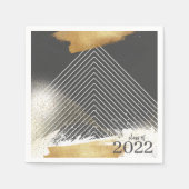 Niedliche Gray & Gold Gerahmt Graduiertenparty Nap Serviette (Vorderseite)