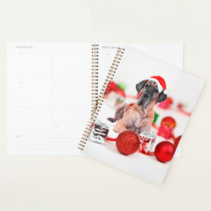 Niedliche Great Dane Hund Weihnachten Weihnachtsma Planer