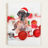 Niedliche Great Dane Hund Weihnachten Weihnachtsma Planer (Vorderseite)