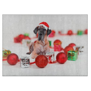 Niedliche Great Dane Hund Weihnachten Weihnachtsma Schneidebrett