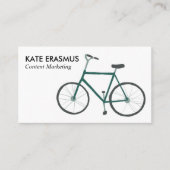 Niedliche Green Bicycle illustrierte Visitenkarte (Vorderseite)