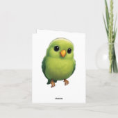 Niedliche Green Bird Geburtstagskarte Karte (Rückseite)