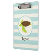 Niedliche Green & Brown Sea Turtle; Robins Egblue Klemmbrett (Links)