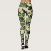 Niedliche Green Camouflage PERSONALISZE Leggings (Rückseite)