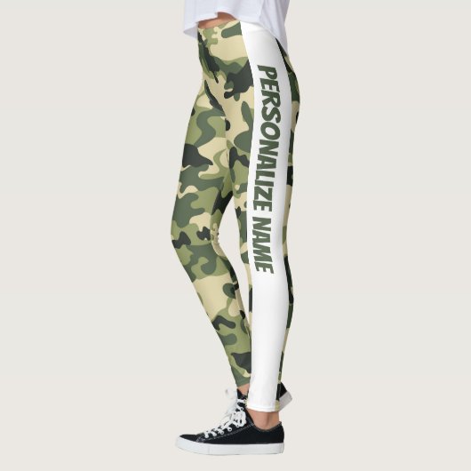 Niedliche Green Camouflage PERSONALISZE Leggings (Links)