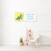 Niedliche Green Cricket Insekt Cartoon-Abbildung Banner (Insitu)