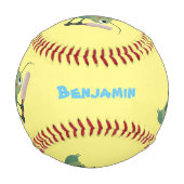 Niedliche Green Cricket Insekt Cartoon-Abbildung Baseball (Vorderseite)