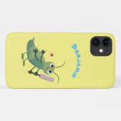 Niedliche Green Cricket Insekt Cartoon-Abbildung Case-Mate iPhone Hülle (Rückseite (Horizontal))