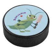 Niedliche Green Cricket Insekt Cartoon-Abbildung Eishockey Puck (3/4)