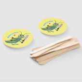 Niedliche Green Cricket Insekt Cartoon-Abbildung Fächer (Non-assembled)