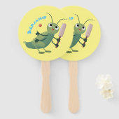 Niedliche Green Cricket Insekt Cartoon-Abbildung Fächer (Vorne und Hinten)