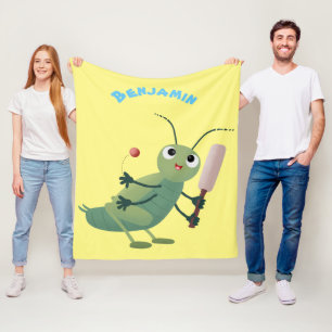 Niedliche Green Cricket Insekt Cartoon-Abbildung Fleecedecke