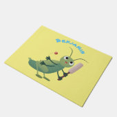 Niedliche Green Cricket Insekt Cartoon-Abbildung Fußmatte (Schrägansicht)