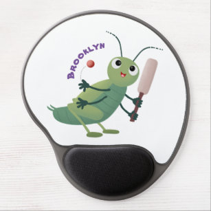 Niedliche Green Cricket Insekt Cartoon-Abbildung Gel Mousepad