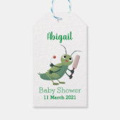 Niedliche Green Cricket Insekt Cartoon-Abbildung Geschenkanhänger (Rückseite)