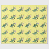 Niedliche Green Cricket Insekt Cartoon-Abbildung Geschenkpapier (Flach)