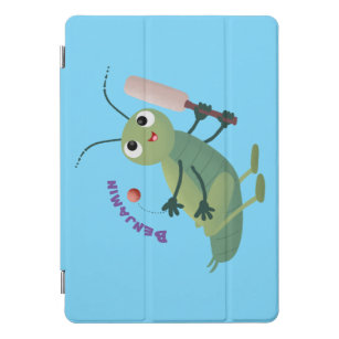 Niedliche Green Cricket Insekt Cartoon-Abbildung iPad Pro Cover
