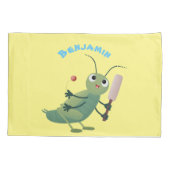 Niedliche Green Cricket Insekt Cartoon-Abbildung Kissenbezug (Rückseite)