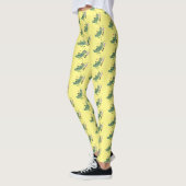 Niedliche Green Cricket Insekt Cartoon-Abbildung Leggings (Links)