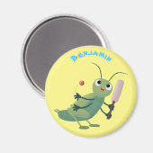 Niedliche Green Cricket Insekt Cartoon-Abbildung Magnet (Vorderseite/Rückseite)