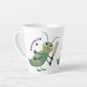 Niedliche Green Cricket Insekt Cartoon-Abbildung Milchtasse (Linke Ecke)