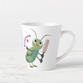 Niedliche Green Cricket Insekt Cartoon-Abbildung Milchtasse (Rechts)