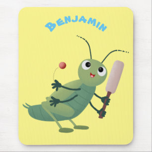 Niedliche Green Cricket Insekt Cartoon-Abbildung Mousepad