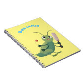 Niedliche Green Cricket Insekt Cartoon-Abbildung Notizblock (Rechte Seite)