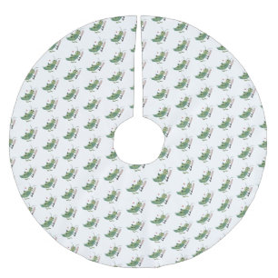 Niedliche Green Cricket Insekt Cartoon-Abbildung Polyester Weihnachtsbaumdecke